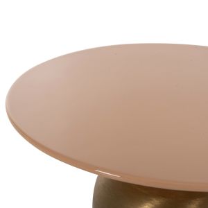 Coffee table Patna Hm4235,08 metal enamel lacquer salmon/gold D40,5x43hcm