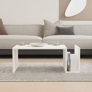 Coffee table Poko in white 86.8x50x32.4cm