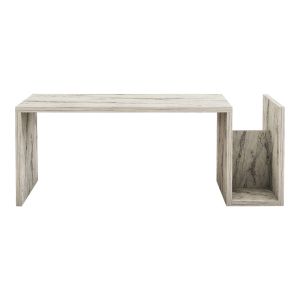 Coffee table Poko in white-gray marble color 86.8x50x32.4cm