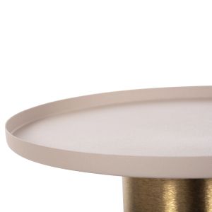 Coffee table Punjab Hm4240.03 metal ecru/gold D30.5x42hcm
