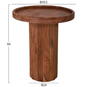Coffee table Rajjeh Hm9692 acacia solid wood in natural color D50x60hcm