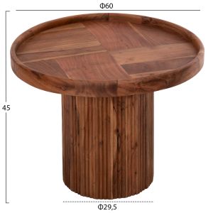Coffee table Rajjeh Hm9693 acacia solid wood in natural color D60x45hcm