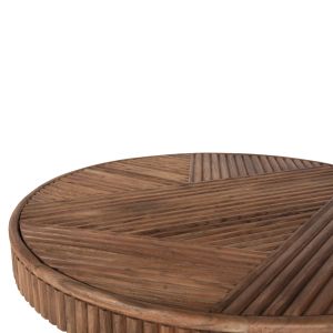 Coffee table Ranne Hm9694 acacia solid wood in natural color D80x38hcm