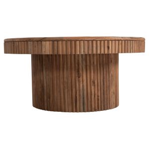 Coffee table Ranne Hm9694 acacia solid wood in natural color D80x38hcm