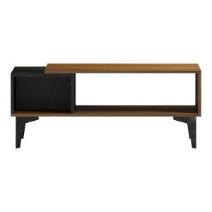COFFEE TABLE RIBA, WALNUT-BLACK MARBLE TYPE, 90X50X37CM