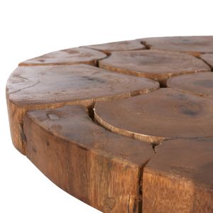 Ribben Hm9553 coffee table made of solid soar wood in natural color with black metal legs D80x45hcm