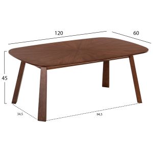 Coffee table Riner Hm9737 Mdf walnut color 120x60x45hcm