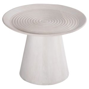 Coffee table Ross Santorini Wood Hm9708 mango solid wood in white color D45x48hcm
