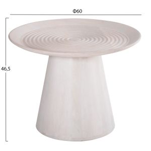 Coffee table Ross Santorini Wood Hm9708 mango solid wood in white color D45x48hcm