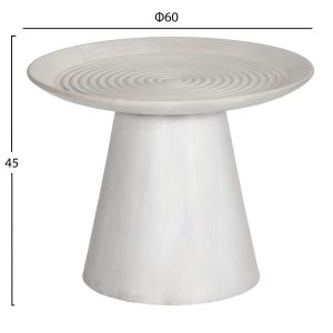 Coffee table Ross Santorini Wood Hm9709 made of solid mango wood in white color D60x45hcm
