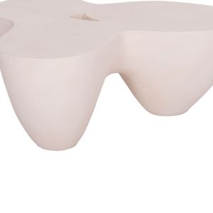Coffee table Sallen Hm18161.02 fiber cement in white - 108x94x38.5 cm.