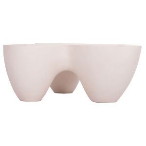 Coffee table Sallen Hm18161.02 fiber cement in white - 108x94x38.5 cm.