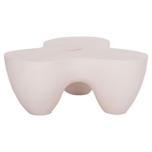 Coffee table Sallen Hm18161.02 fiber cement in white - 108x94x38.5 cm.