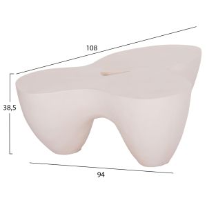 Coffee table Sallen Hm18161.02 fiber cement in white - 108x94x38.5 cm.