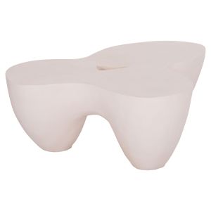 Coffee table Sallen Hm18161.02 fiber cement in white - 108x94x38.5 cm.