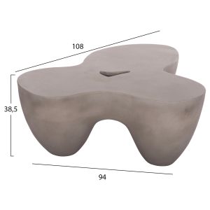 Coffee table Sallen Hm18161.03 fiber cement in gray - 108x94x38.5 cm.