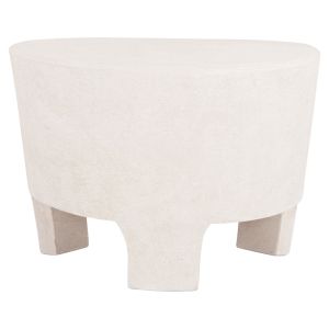 Coffee table Santorini Hm18053 MDF in flesh white color 54x61x40.5hcm.