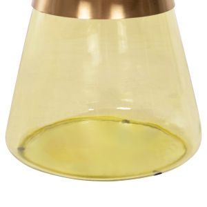 Scal coffee table, green glass top and gold metal top D76x43.5hcm Hm9724