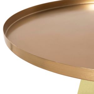 Scal coffee table, green glass top and gold metal top D76x43.5hcm Hm9724