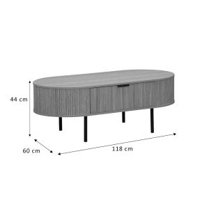 Coffee table Scandi Mdf in natural color 118x60x44cm