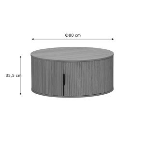 Coffee table Scandi Mdf in natural color D80x35.5cm