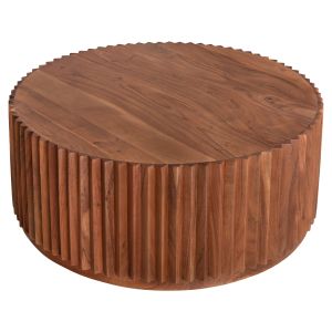 Холна маса Sedge Stripe тропическа акация масив в натурален цвят D90χ38hcm Hm9695