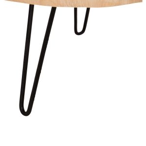 Coffee table Servon Hm9912 suar wood in natural color - metal legs in black 76x67x44cm.