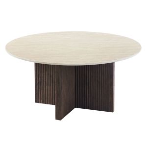 Coffee table Sky Hm18329 ceramic top with travertine look - MDF base Φ80x40h
