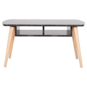 Coffee table Sliven Hm18178.02 black marble melamine-legs in natural color 90x50x47.5hcm.