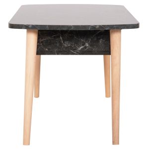 Coffee table Sliven Hm18178.02 black marble melamine-legs in natural color 90x50x47.5hcm.