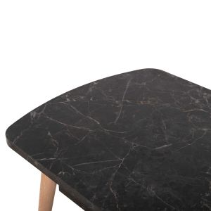 Coffee table Sliven Hm18178.02 black marble melamine-legs in natural color 90x50x47.5hcm.