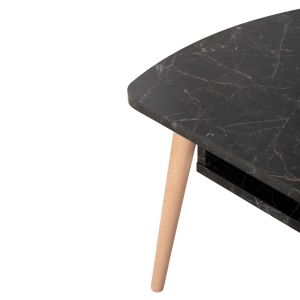 Coffee table Sliven Hm18178.02 black marble melamine-legs in natural color 90x50x47.5hcm.