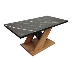 Solange coffee table in sonoma color with black marble look 110x55x47.5 cm