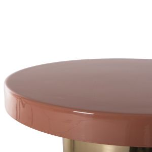 Coffee table Surat Ti Hm4237.08 metal enamel lacquer salmon/gold D40.5x60.5hcm