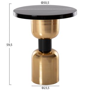 Coffee table Suratti Hm4236.04 metal enamel lacquer black/gold D50.5x59.5hcm