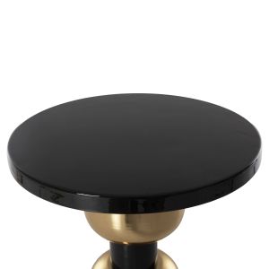Coffee table Suratti Hm4236.04 metal enamel lacquer black/gold D50.5x59.5hcm