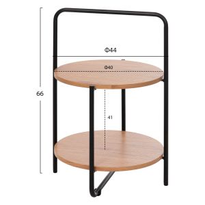 Coffee table Sylo Hm9618,01 Mdf in natural color with black metal frame D44x66hcm