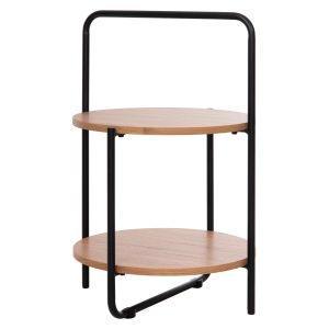Coffee table Sylo Hm9618,01 Mdf in natural color with black metal frame D44x66hcm