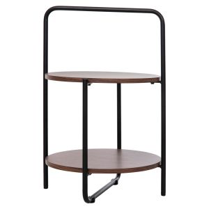 Coffee table Sylo Hm9618,02 Mdf walnut color with black metal frame D44x66hcm