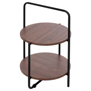 Coffee table Sylo Hm9618,02 Mdf walnut color with black metal frame D44x66hcm