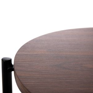 Coffee table Sylo Hm9618,02 Mdf walnut color with black metal frame D44x66hcm