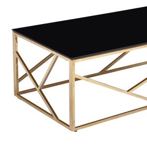 Coffee table Tabar with black glass top 8mm 120x60x40cm