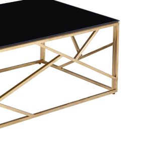 Coffee table Tabar with black glass top 8mm 120x60x40cm