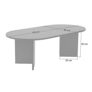 Coffee table Tabletod in walnut color 119x60x40cm
