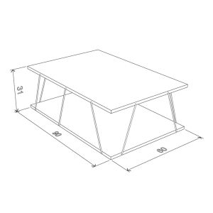 Tars coffee table in walnut color with chrome details