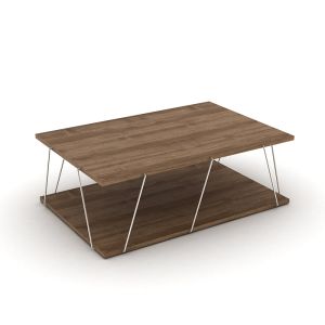 Tars coffee table in walnut color with chrome details