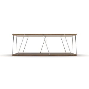 Tars coffee table in walnut color with chrome details