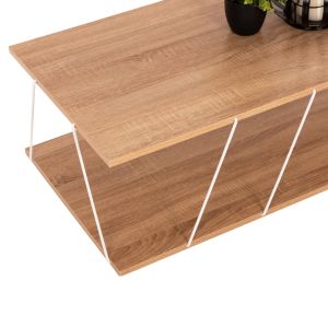 Coffee table Tars sonoma color made of melamine 120χ50χ30hcm