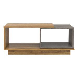 Coffee table Teles melamine in natural wood and gray marble color 100x45x42hcm Hm18181