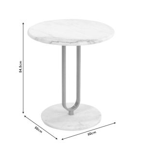 Trevo R coffee table with marble effect in black and gold D50x54.5cm